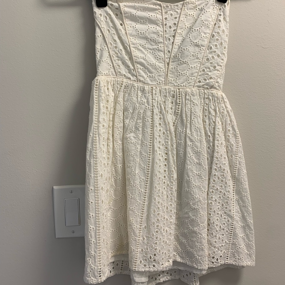 White Strapless Babydoll Dress
